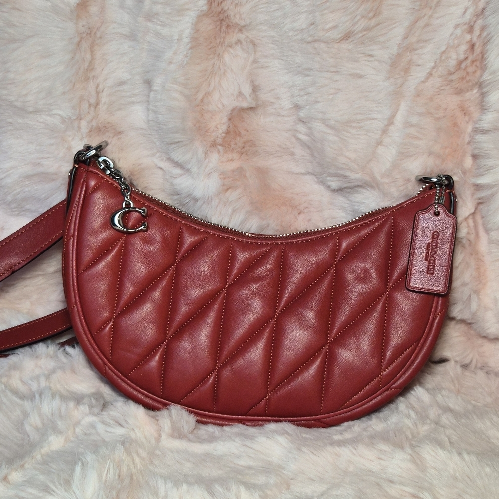 Coach Mira Red Quilted Leather Shoulder Bag NEW - Picture 9 of 16